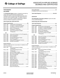 PHOTOGRAPHY AAS DEGREE