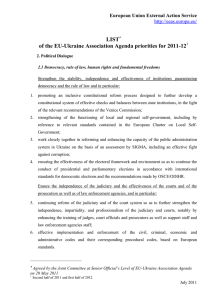 LIST  of the EU-Ukraine Association Agenda priorities for 2011-12