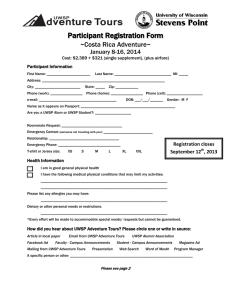 Participant Registration Form  ~Costa Rica Adventure~ January 8-16, 2014