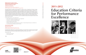 2011–2012 Baldrige Performance Excellence Program National Institute of Standards and Technology