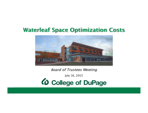 Waterleaf Space Optimization Costs oard of Trustees Meeting B