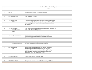 Freedom of Information Act Requests 2014 1 1/27/14