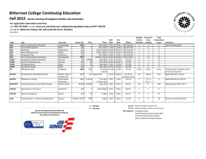 Bitterroot College Continuing Education Fall 2015 classes starting throughout October and November