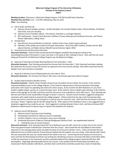 Bitterroot College Program of The University of Montana Meeting Location: DRAFT