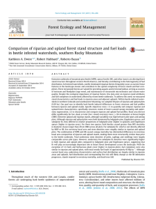 Comparison of riparian and upland forest stand structure and fuel... in beetle infested watersheds, southern Rocky Mountains