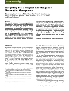 Integrating Soil Ecological Knowledge into Restoration Management