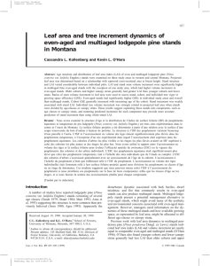 Leaf area and tree increment dynamics of in Montana