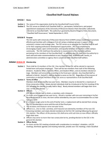 Classified Staff Council Bylaws Article I CSAC Bylaws DRAFT 5/29/2016 8:35 AM