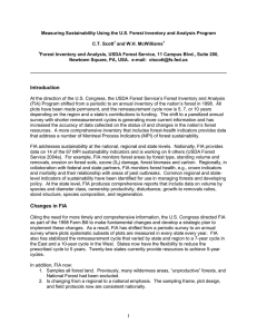 Measuring Sustainability Using the U.S. Forest Inventory and Analysis Program