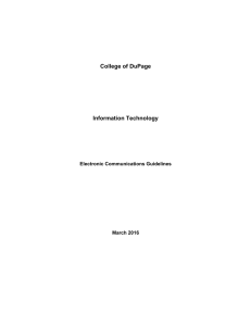 College of DuPage Information Technology Electronic Communications Guidelines