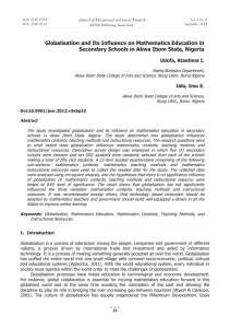 Globalisation and Its Influence on Mathematics Education in