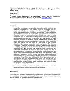 Application Of Criteria &amp; Indicators Of Sustainable Resource Management In... United States  Albert Abee