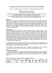 Tree height estimation using a stochastic height-diameter relationship