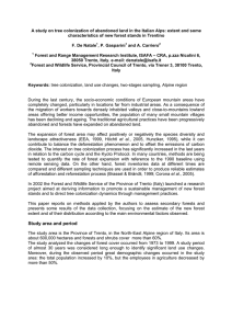 A study on tree colonization of abandoned land in the... characteristics of new forest stands in Trentino