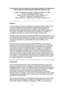 An information system to support the sustainable management of Habitats... Rare Priority and Protected Species (HaRPPS) in British forests