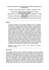 Network for a European Forest Information Service (NEFIS) – Establishment... Knowledge Base  A. Schuck