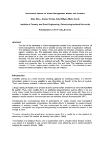 Information System for Forest Management Models and Datasets