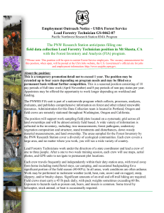 Employment Outreach Notice - USDA Forest Service Lead Forestry Technician GS-0462-07
