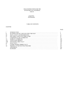 FIELD INSTRUCTIONS FOR THE INVENTORY OF CALIFORNIA 1992-94 prepared by