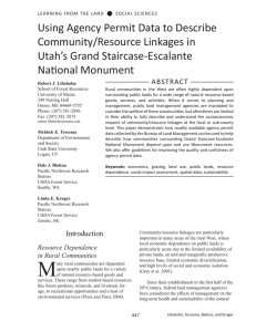 Using Agency Permit Data to Describe Community/Resource Linkages in Utah’s Grand Staircase-Escalante