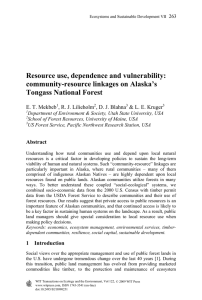 Resource use, dependence and vulnerability: community-resource linkages on Alaska’s Tongass National Forest