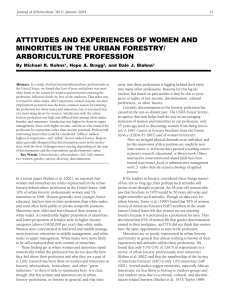 ATTITUDES AND EXPERIENCES OF WOMEN AND MINORITIES IN THE URBAN FORESTRY/