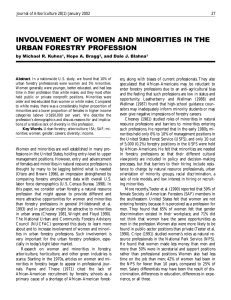 INVOLVEMENT OF WOMEN AND MINORITIES IN THE URBAN FORESTRY PROFESSION
