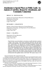 Attachments to Special Places on Public Lands: An Community Connections
