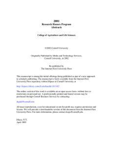 2001 Research Honors Program Abstracts