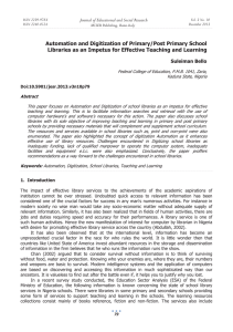 Automation and Digitization of Primary/Post Primary School