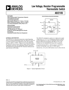 a Low Voltage, Resistor Programmable Thermostatic Switch AD22105