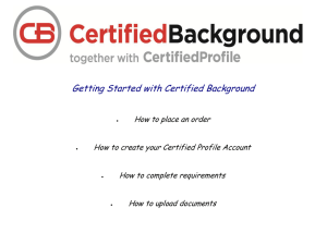 Getting Started with Certified Background