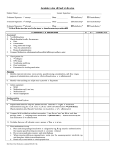 Administration of Oral Medication