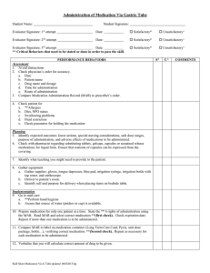 Administration of Medication Via Gastric Tube