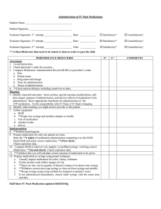 Administration of IV Push Medications  Student Name: ___________________________________ Student Signature: ________________________________