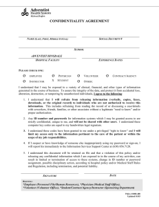 o CONFIDENTIALITY AGREEMENT