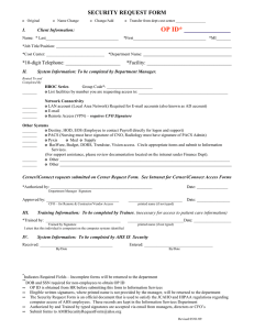 SECURITY REQUEST FORM