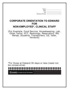 CORPORATE ORIENTATION TO EDWARD FOR NON-EMPLOYED*, CLINICAL STAFF