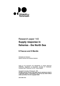 Supply response in fisheries - the North Sea Research  paper 143