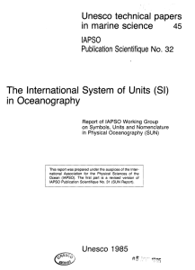 Unesco  technical  papers in  marine  science