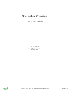 Occupation Overview EMSI Q2 2015 Data Set