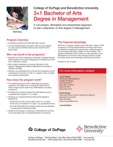 3+1 Bachelor of Arts Degree in Management Program Overview