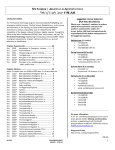 Fire Science | Field of Study Code: