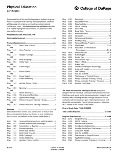 Physical Education Certificates