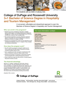 College of DuPage and Roosevelt University and Tourism Management