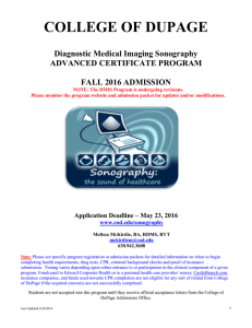 COLLEGE OF DUPAGE  Diagnostic Medical Imaging Sonography ADVANCED CERTIFICATE PROGRAM