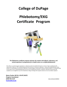 College of DuPage Phlebotomy/EKG Certificate