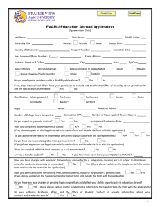 PVAMU Education Abroad Application (Typewritten Only)