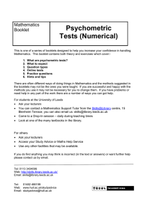 Psychometric Tests (Numerical) Mathematics Booklet