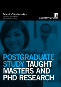 POSTGRADUATE STUDY TAUGHT MASTERS AND